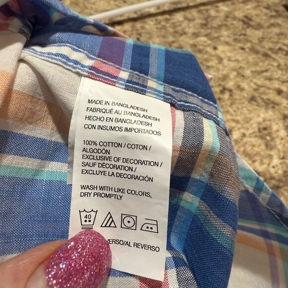 IZOD Saltwater Dockside Chambray Button Down Shirt Large - Picture 6 of 10